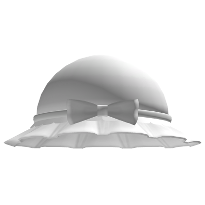 cutesy ruffled hat with bow in white