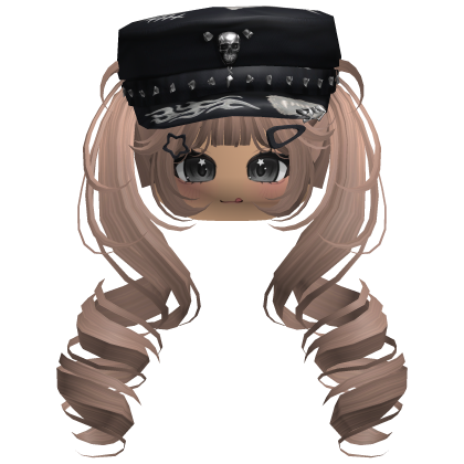 Milktea Skull Y2K Cap Twirly Hair