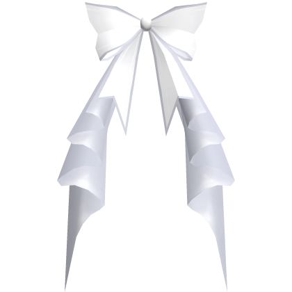 ♡ Cute Victorian Doll Long Back Bow (White) Roblox item