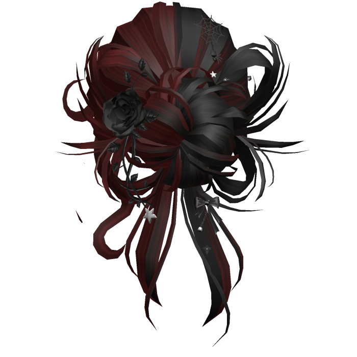 Gothic Messy Rose Thorn Bun (Red&Black)