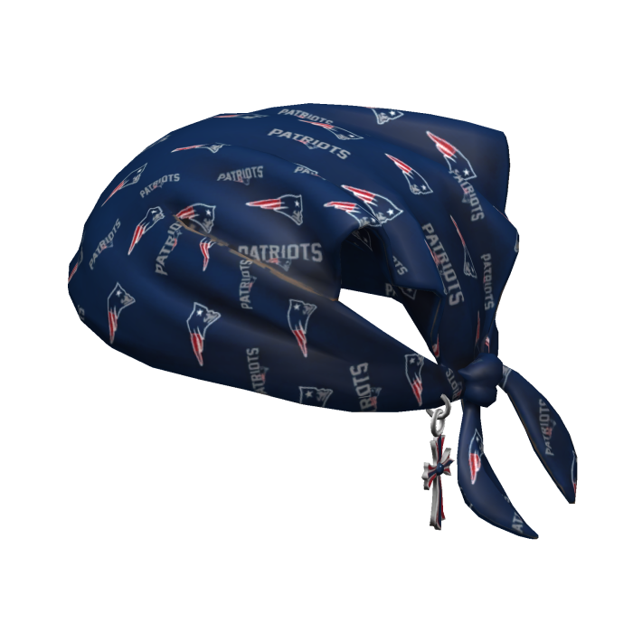 Tied LV X Patriots Bandana Hat with Cross Chain