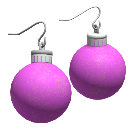 pink christmas ornament earrings