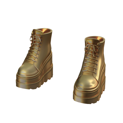 Ankle Platform Boots - Gold