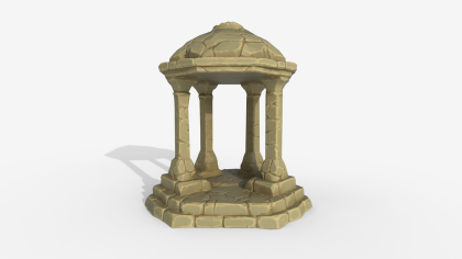 Stylized Stone Gazebo - Ancient Pavilion Low Poly  preview 5