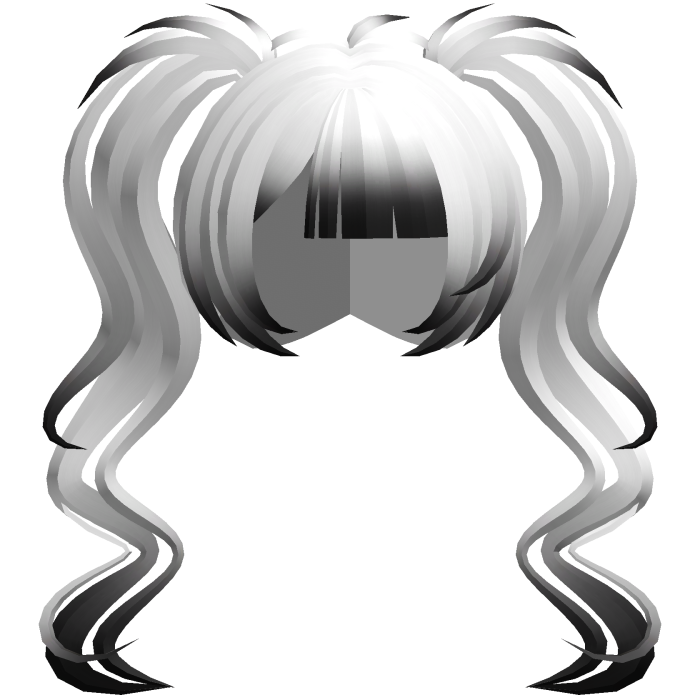 fluffy moe long swirly ponytails white black