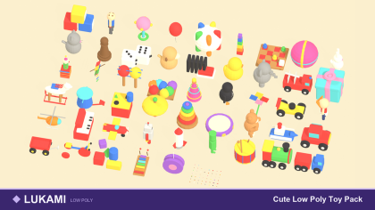 Low Poly Toy Pack x50 Kids Nursery Playroom preview 1