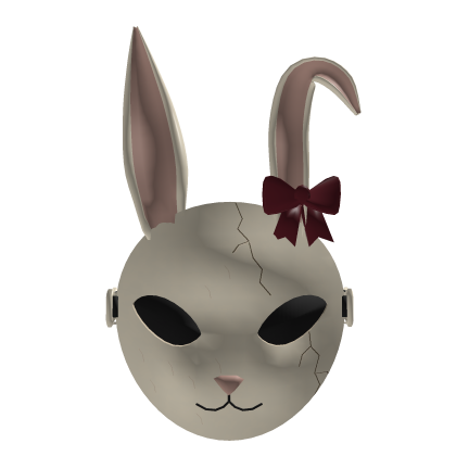 Spooky Cracked Porcelain Bunny Mask
