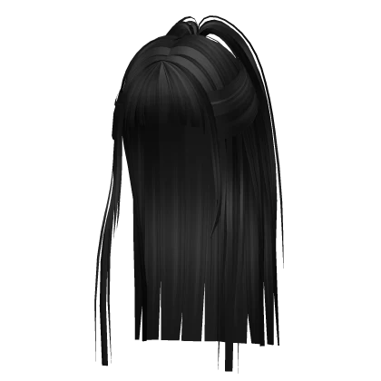 Roblox hair preview for Half Up Straight Hair in Black