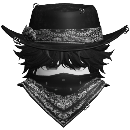 Gothic Cowboy Bandit w/ Neckscarf & Cowboy Hat