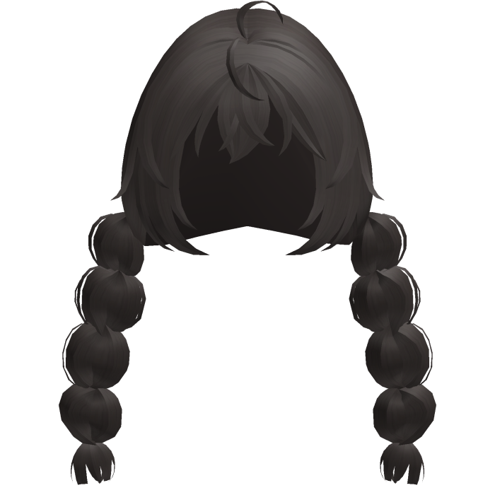 dark ash kawaii anime bobble braids
