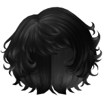 Short Curly Swirly Bob in Black