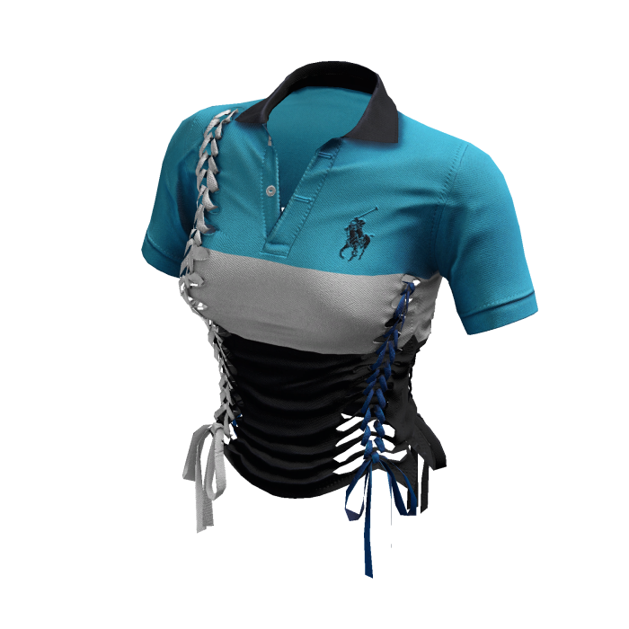 Braided Cutout Polo Shirt (Slushie)
