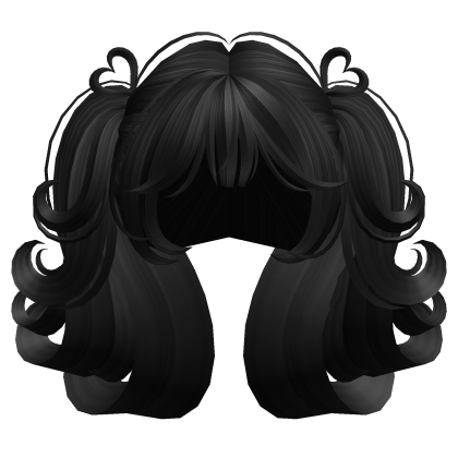 Swirly Short Heart Pigtails (Black)