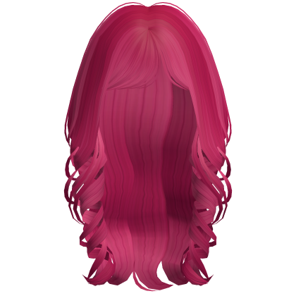 Soft Coquette Long Wavy Hair (Hot Pink)