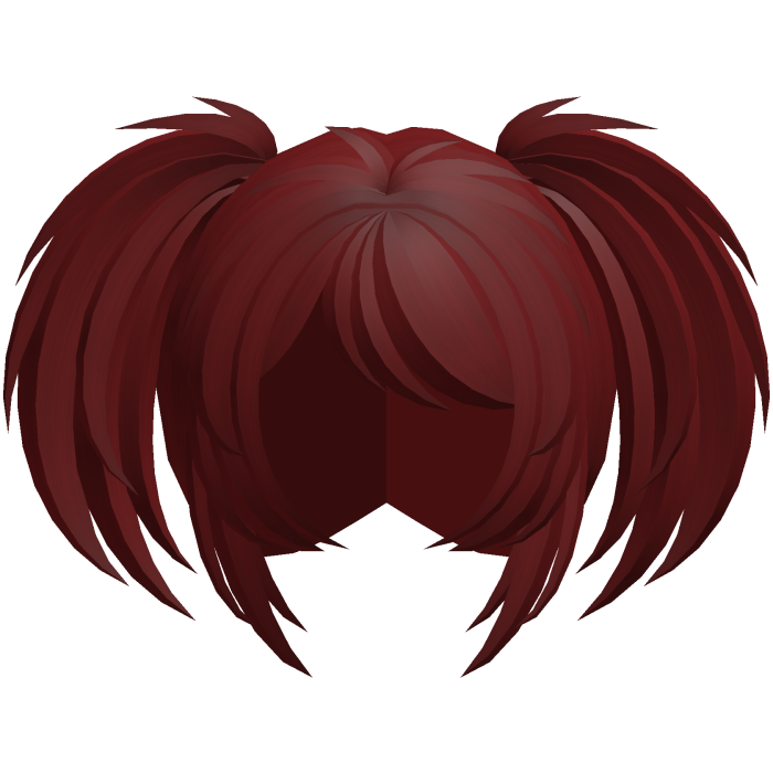 emo vkei moe fluffy pigtails red