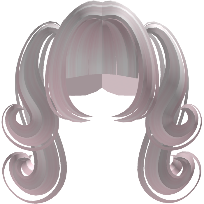 cute pink double curly pigtails