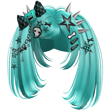 ♡ Scene Spiky Moe Pigtails (Teal)