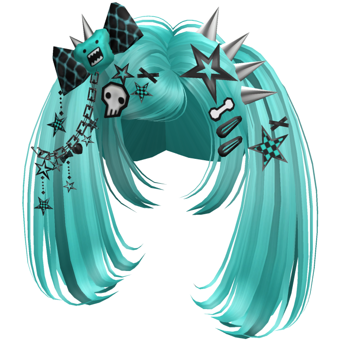 ♡ Scene Spiky Moe Pigtails (Teal)
