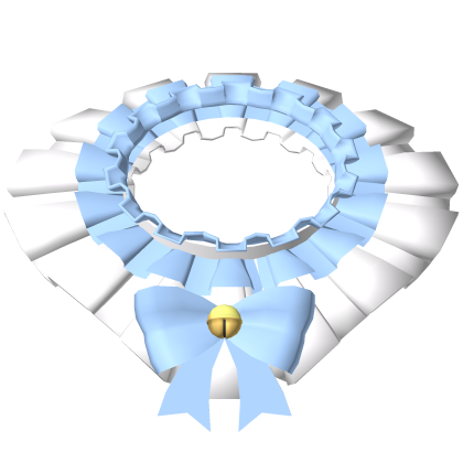 
White and Blue Jester Collar with Bells