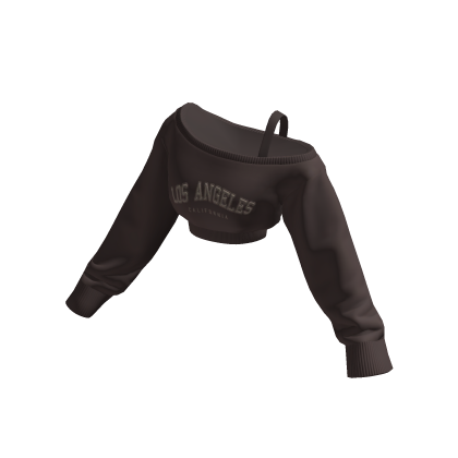 Los Angeles Cropped Off Shoulder Shirt Brown