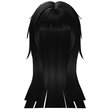 Long y2k emo vkei hime girl cut hair (Black)