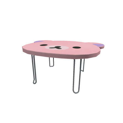 pink bear table - eeriebun