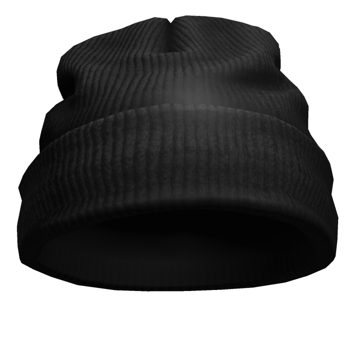 Worn Black Beanie