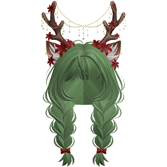 Ethereal Christmas Fairy Fawn Braids w/ Antlers