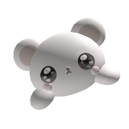 ♡cute white bear on head Roblox item
