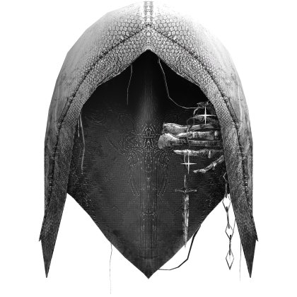 Grunge Esoteric Skeleton Arm Hood White