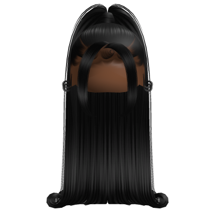 Baddie High Ponytail w/ Curled Ends (Black)