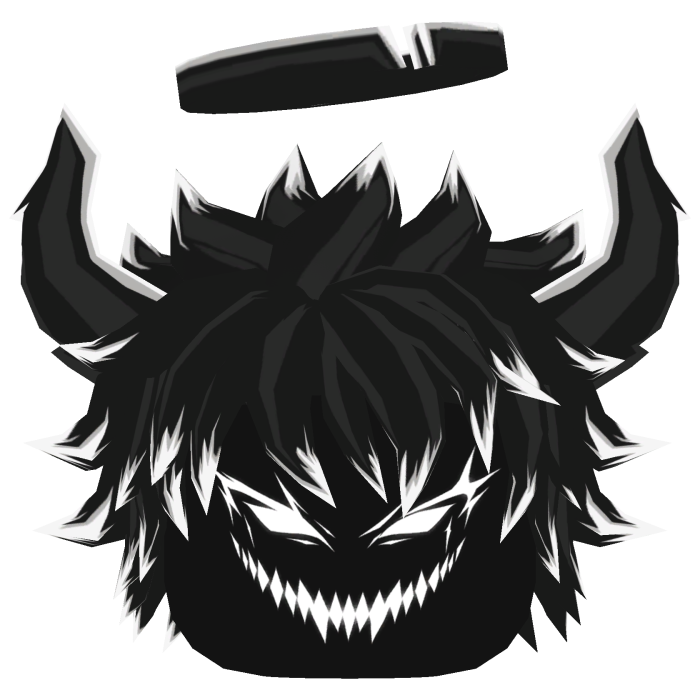 Black Spiky Emo Demon Hair Horns Halo Evil Boy