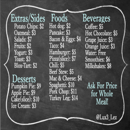 Chalk Menu Bloxburg Roblox decal