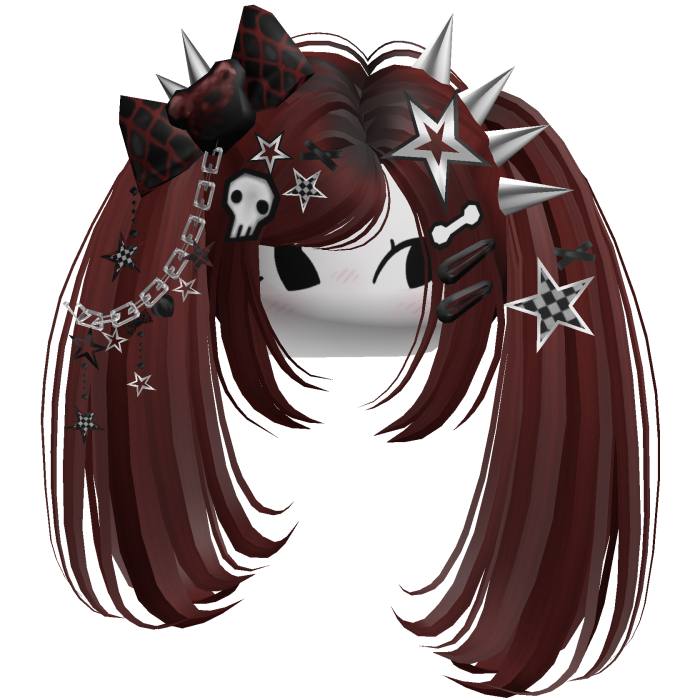 ♡ Scene Spiky Moe Pigtails (Red)