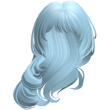Ice Side-Swept Blue Swirly Hair