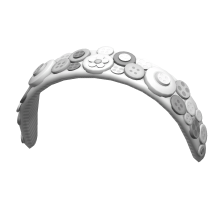 Cute Preppy White/Gray Button Decora Headband Roblox item