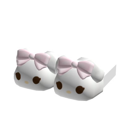 kawaii white kitty slippers