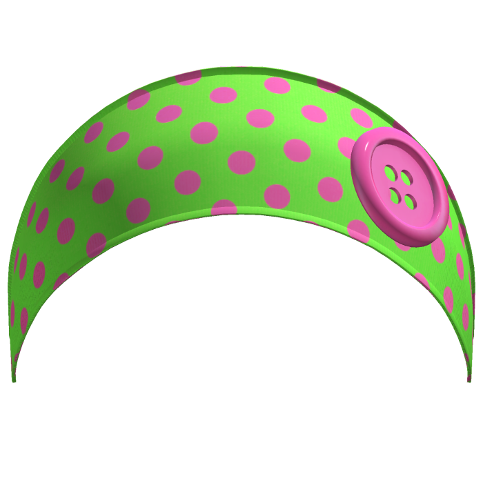 Green & Pink Gyaru Polka Dot Button Headband