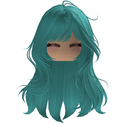 Cute emo y2k hair fluffy (cyan)
