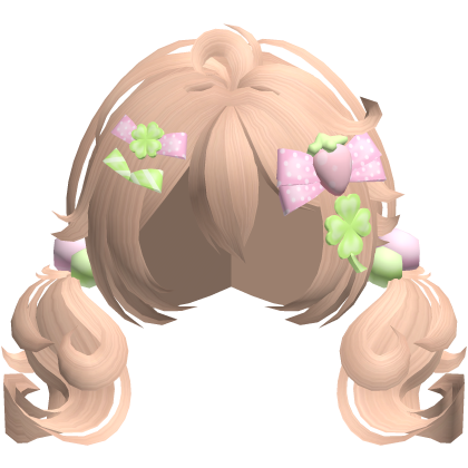 🍀 lucky strawberry clover pigtails in blonde