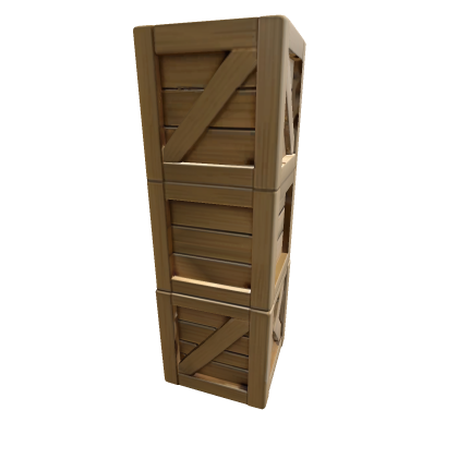 Wooden crate stack