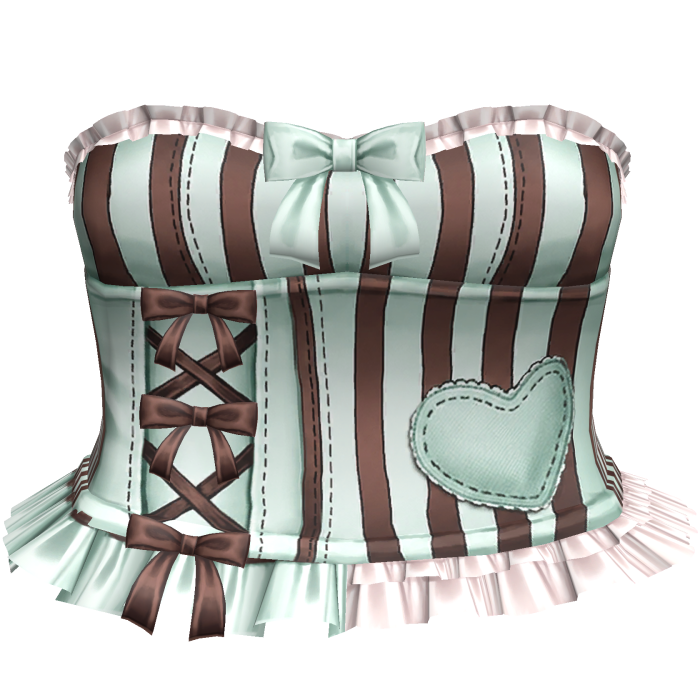 Mint Chocolate Chip Coquette Ruffled Frilly Corset
