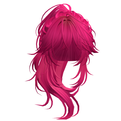 Wolfcut Anime Layered Ponytail Hot Pink