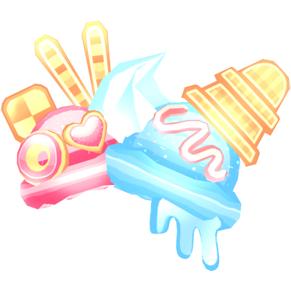☆ ice cream sundae on head (cotton candy)