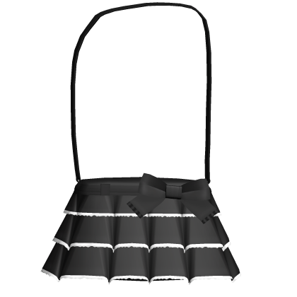 ♡ : cute pleated ruffle shoulder bag ୨୧ black Roblox item