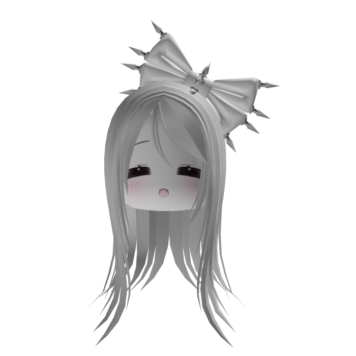 emo girl with a bow white