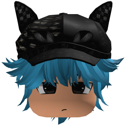 Messy Fluffy Emo Y2K Boy Hair VKAI blue cyan CAT Roblox item