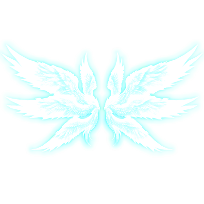 Glowing Bright Seraphim Wings - Emissive Neon Blue