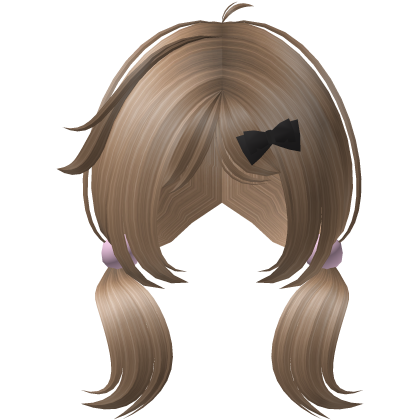 Blonde Cute Girl Low Pigtails with Bow & Beads Roblox item