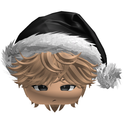 Messy Fluffy Dark Blonde Hair a Santa Hat Y2k Roblox item